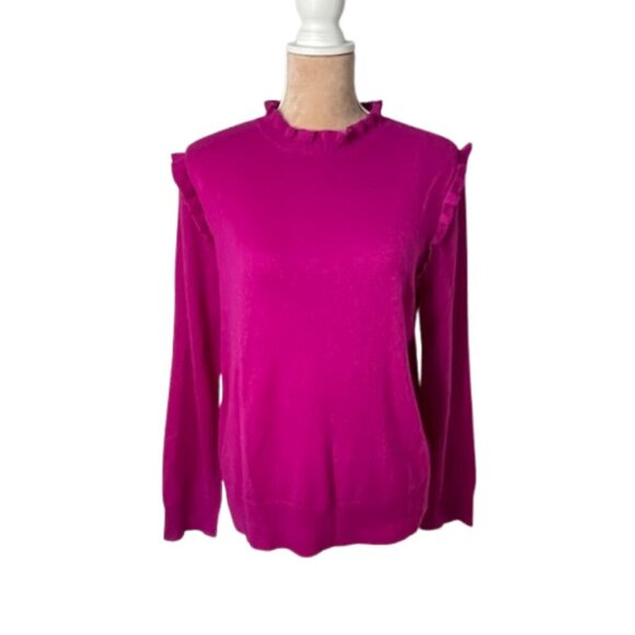 Tyler Boe 100% Cashmere Ruffled Feminie Pullover Sweater NWOT Large - Picture 8 of 8
